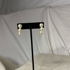 Crown Trifari Clip on Faux Pear Earrings